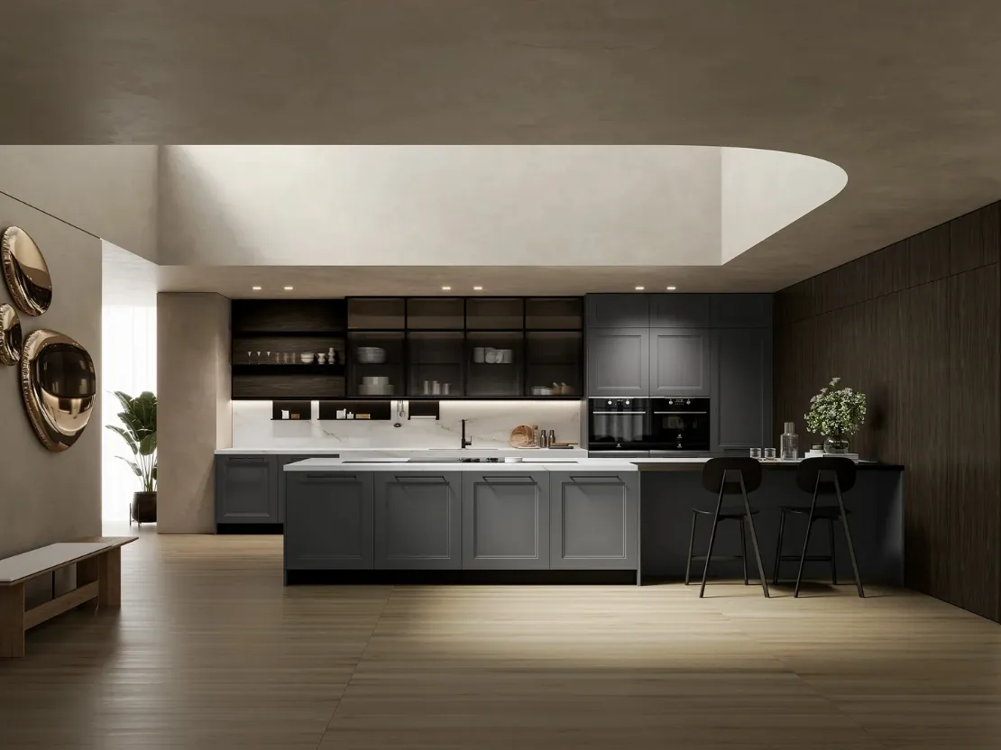 Cucina Moderna con penisola Meg 04 di Arredo3