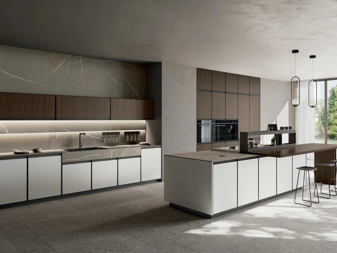 Cucina Moderna con isola Kronos 02 di Arredo3